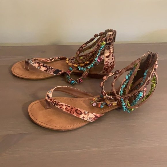 Nine West Multicoloured Beaded Sandals - Women’s Size 7.5 - Picture 7 of 8
